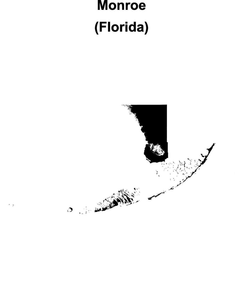 Monroe County, Florida blank outline map vector