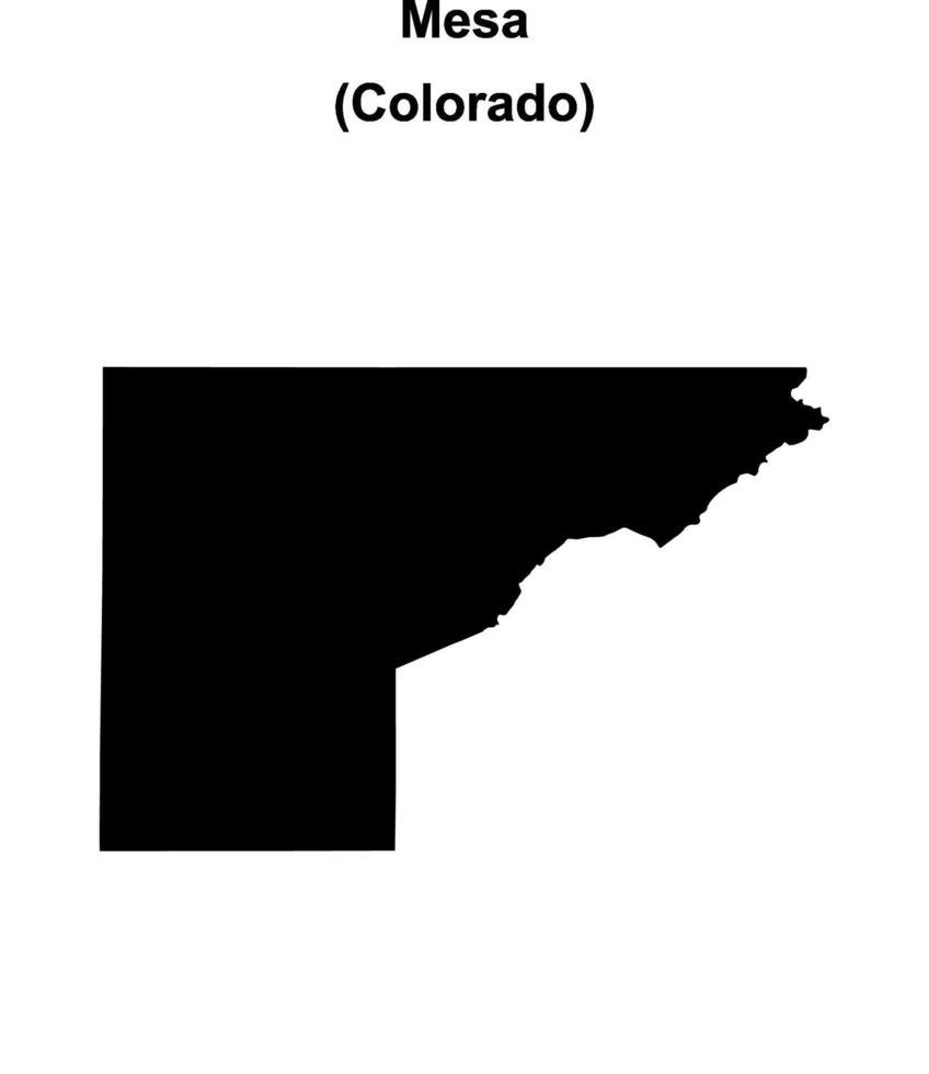 Mesa County, Colorado blank outline map vector