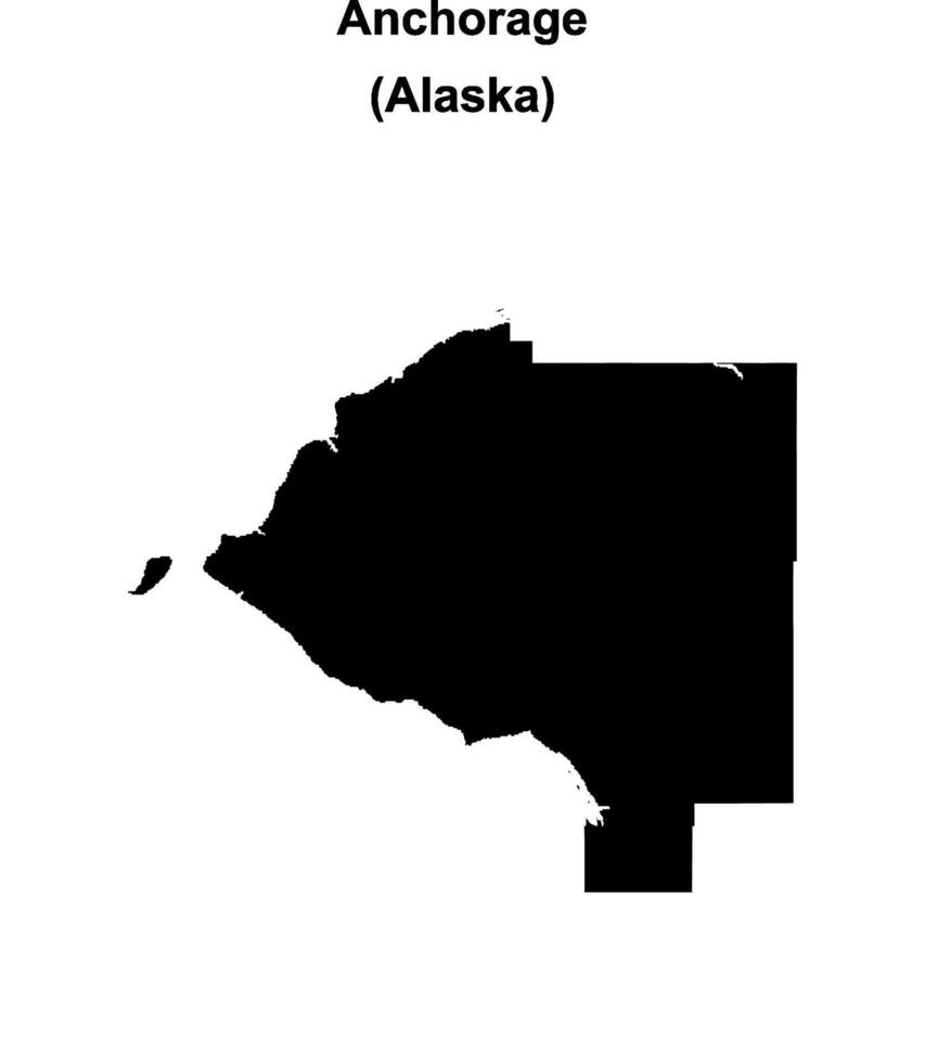 Anchorage Borough, Alaska blank outline map vector