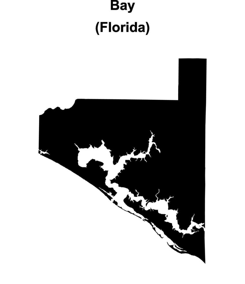 Bay County, Florida blank outline map vector