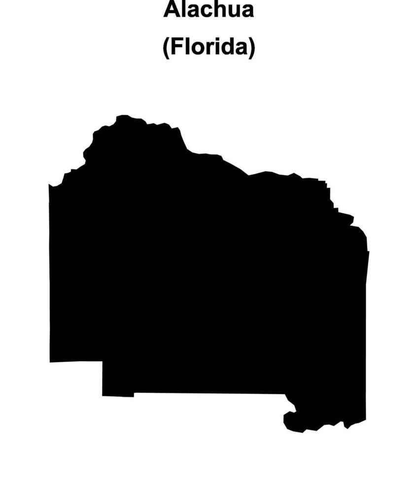 Alachua County, Florida blank outline map vector