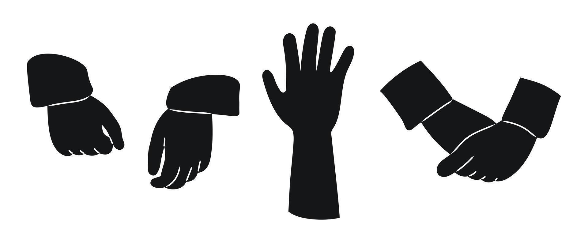 Different hand gestures set. Signs expressed by adults and children vector