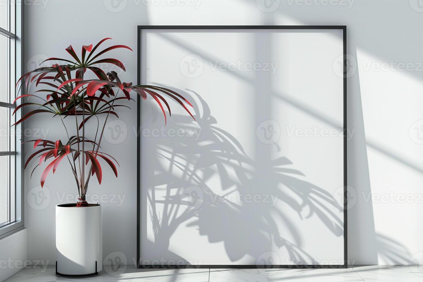 3D Rendered Close-Up Poster Frame Mockup Photography suitable for DSLR in 8K Resolution photo