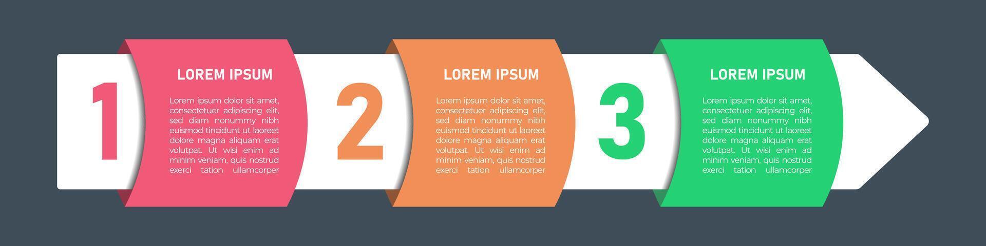 Infographic Design Template. Process Infographic concept with 3 step. For your business presentation, banner, flow diagram, and process diagram. vector