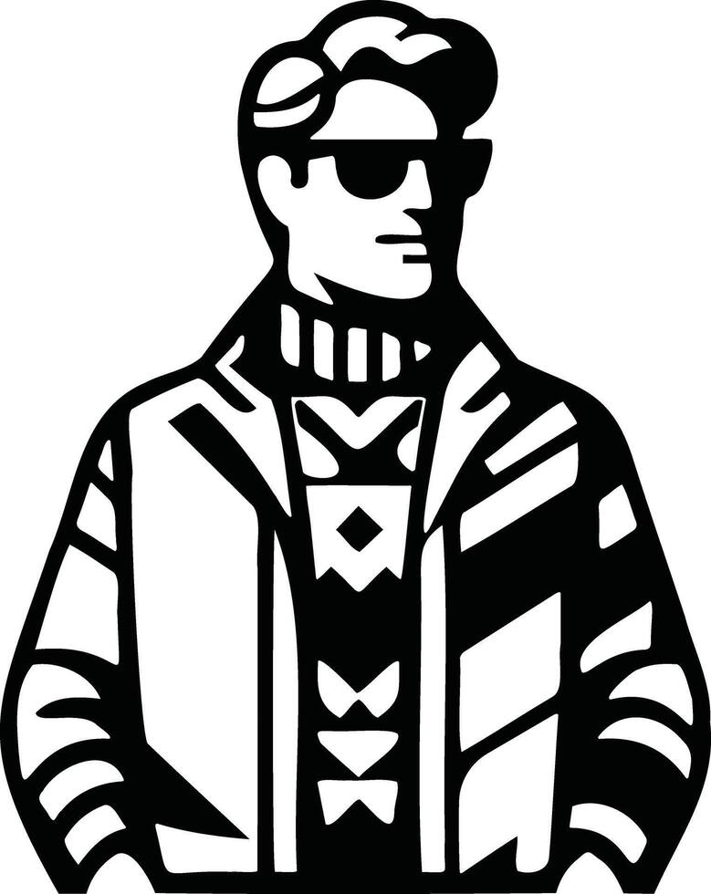 Retro Man Silouette vector