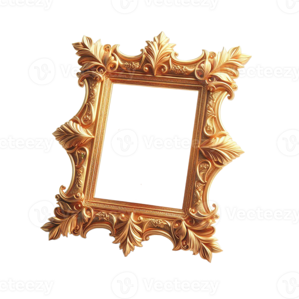 guld graverat ram png