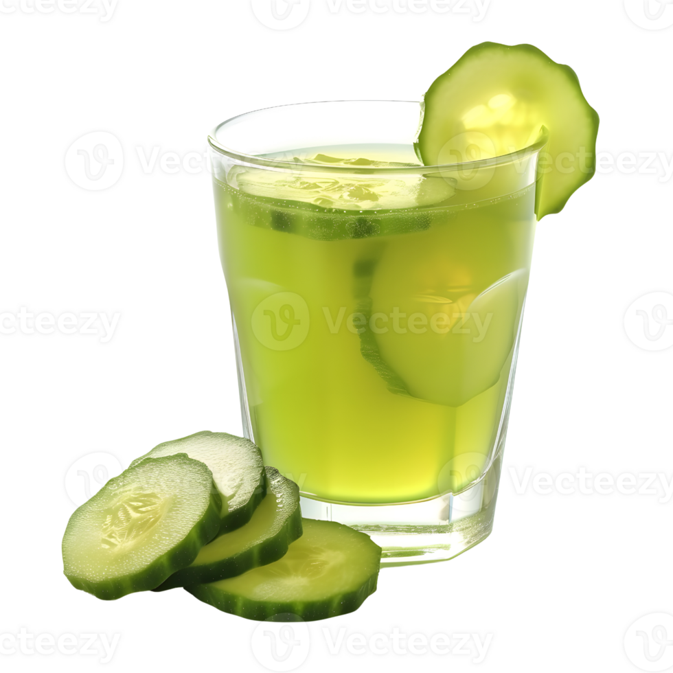 Refreshing Cucumber Juice Beverage in Glass png