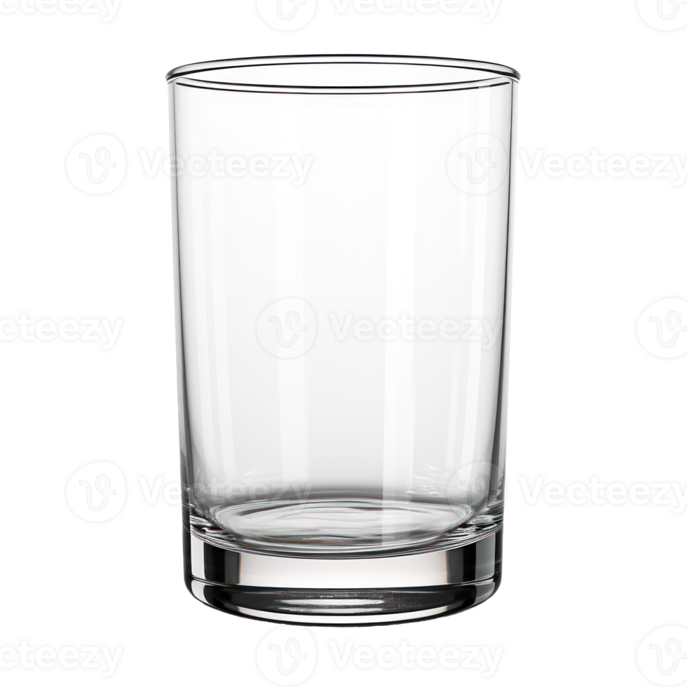 Empty Transparent Drinking Glass on Isolated Background. Beverage Presentation and Kitchen Decor. png
