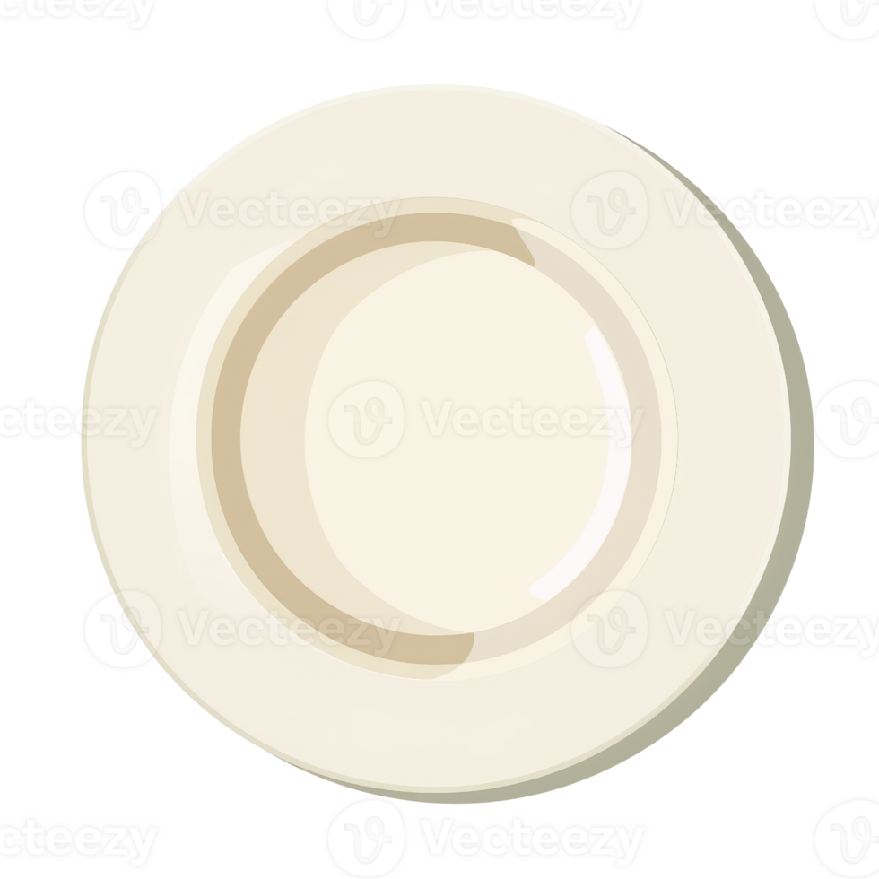 Empty plate on a transparent background. Top view png