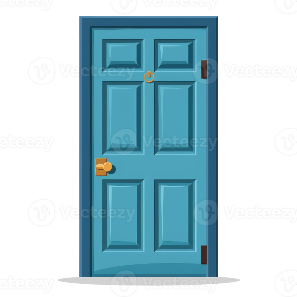 illustration of blue door isolated on transparent background. png