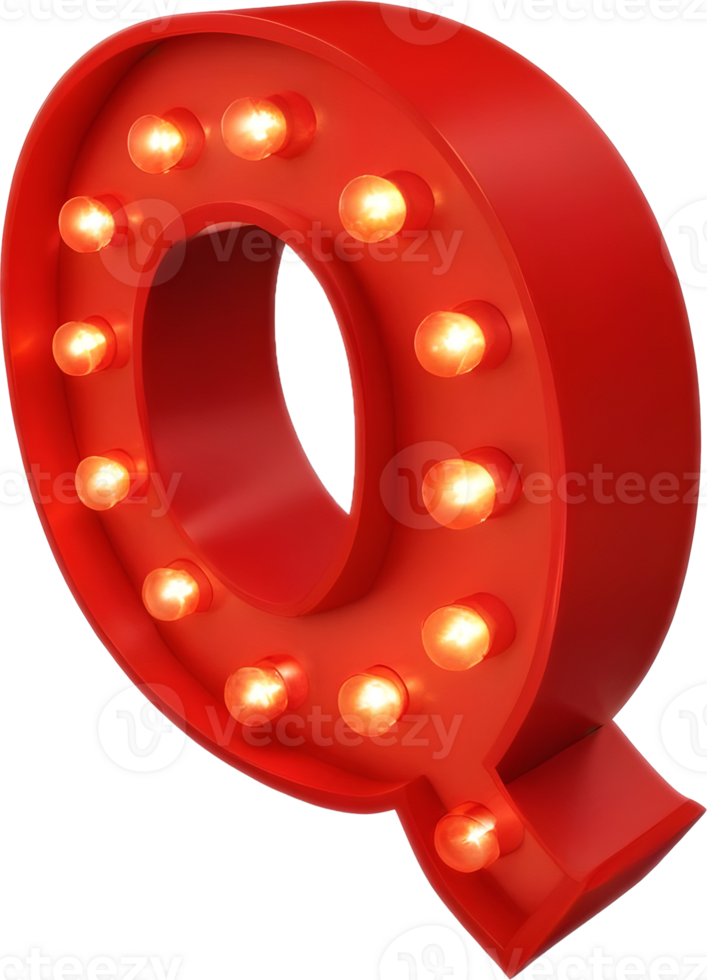 3d text whit Colored lights png