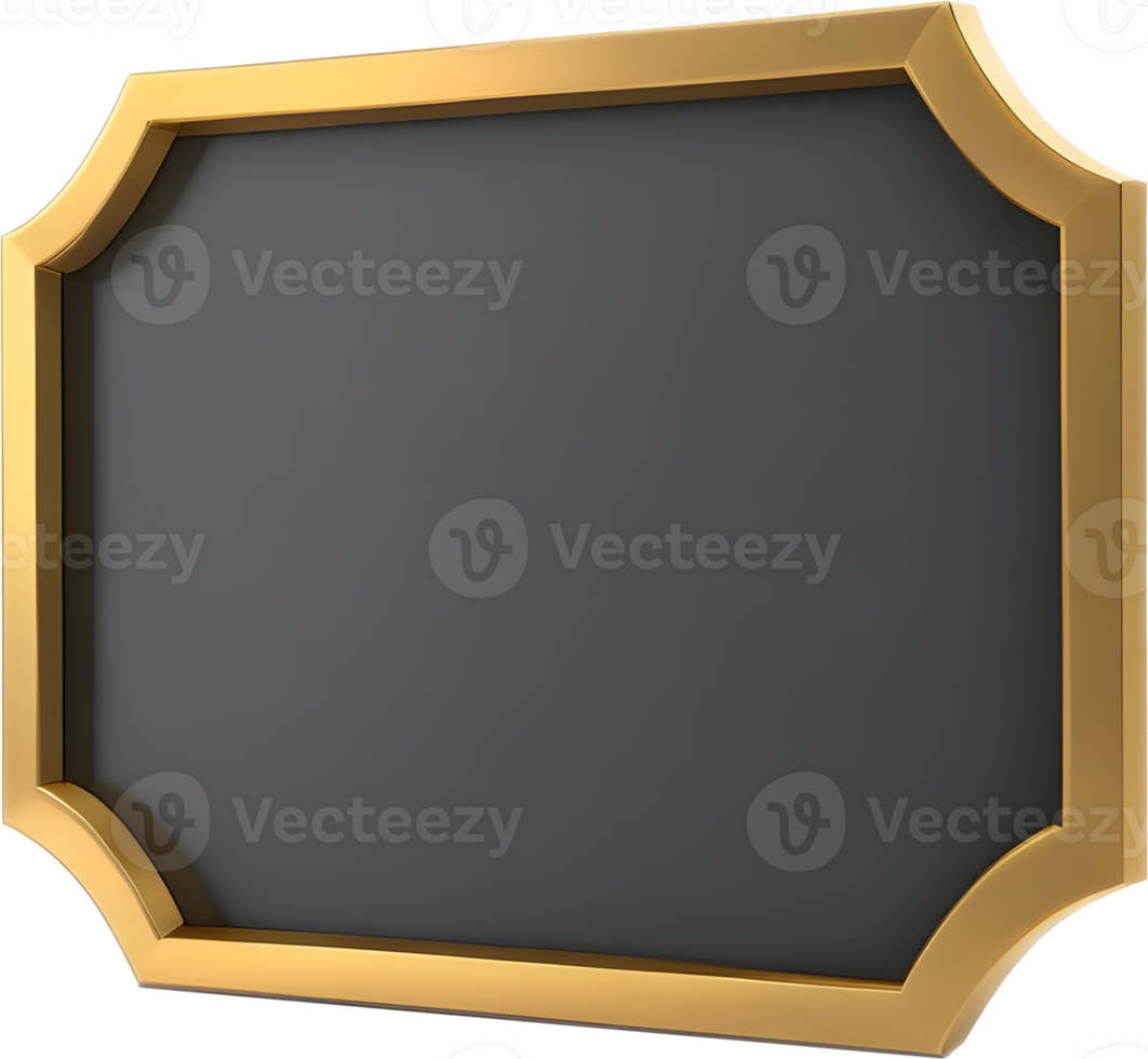 3d frame gold png