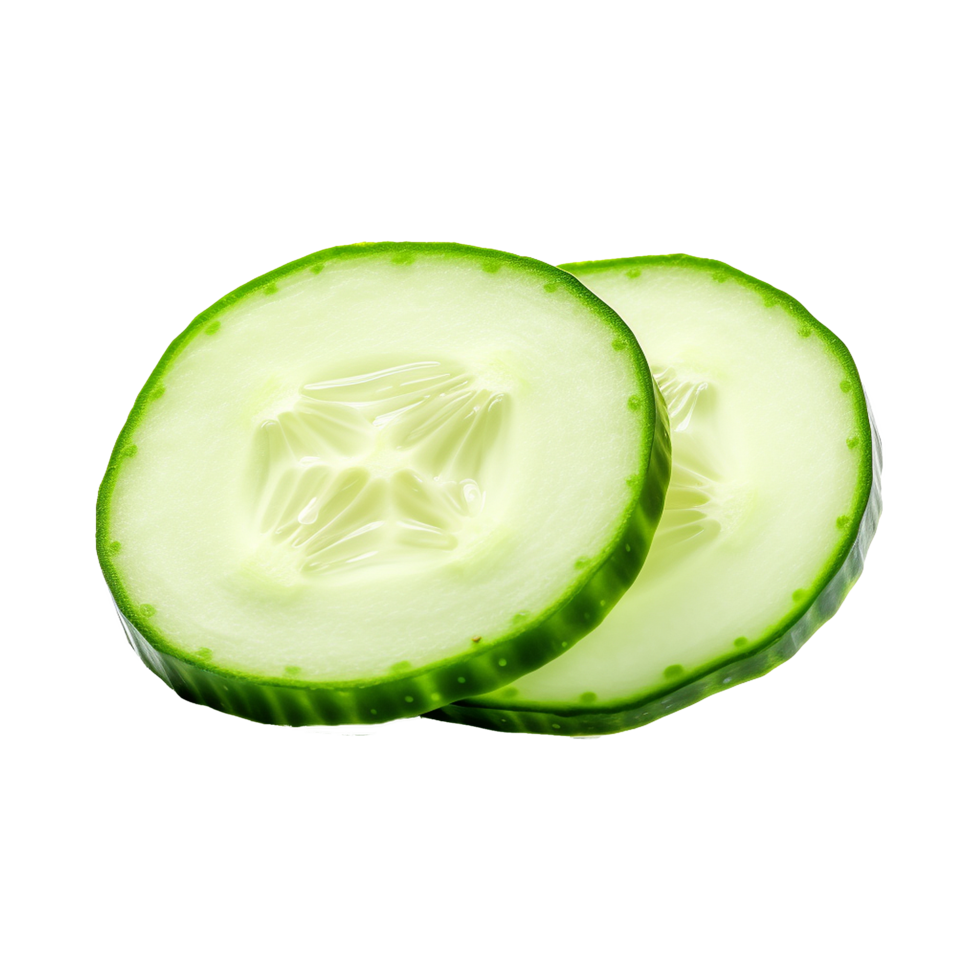 Fresh slice cucumber isolated on transparent background png