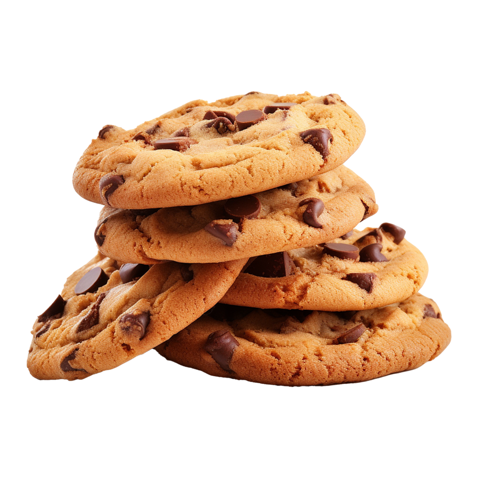 Chocolate cookies isolated on a transparent background png