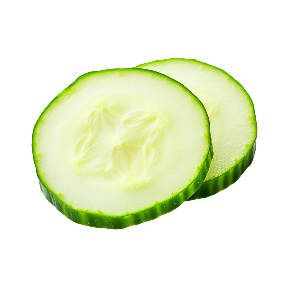 Fresh slice cucumber isolated on transparent background png