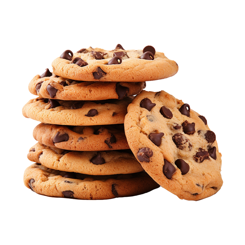 Chocolate cookies isolated on a transparent background png