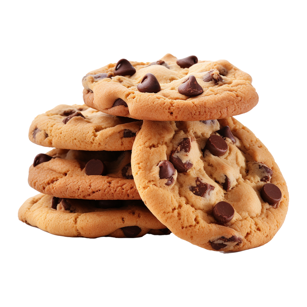 Chocolate cookies isolated on a transparent background png