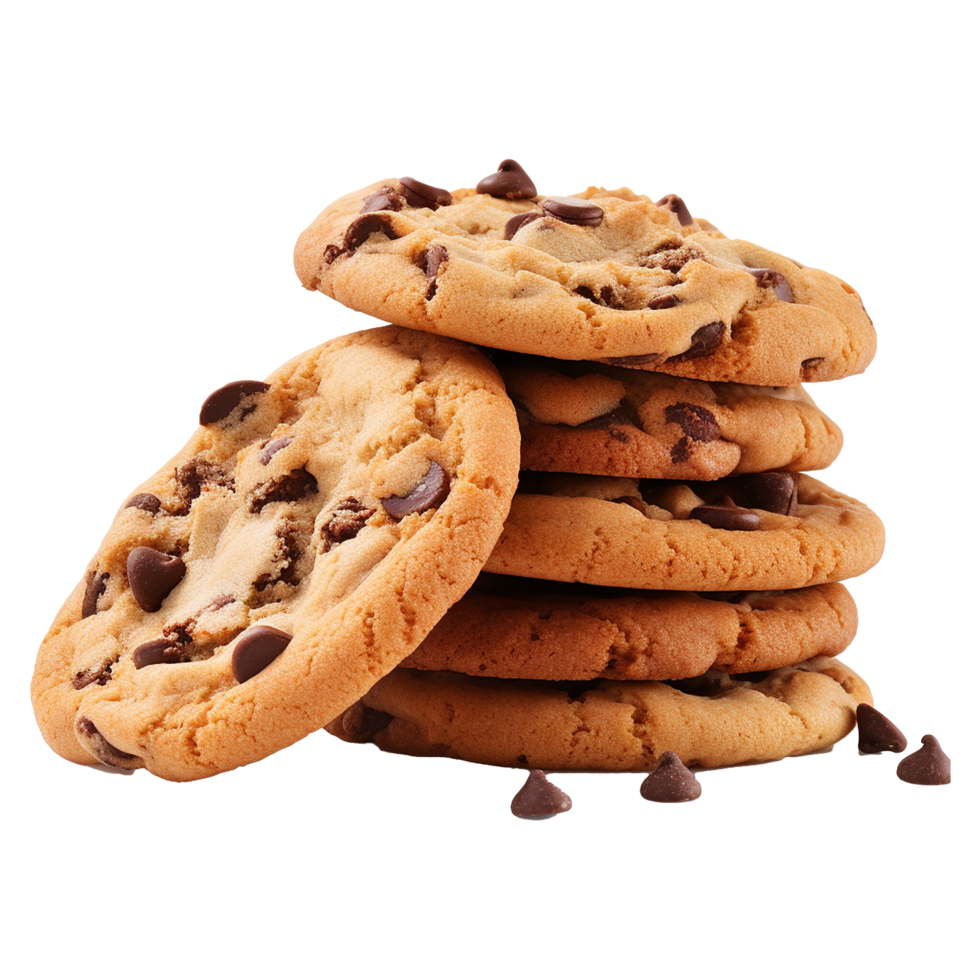Chocolate cookies isolated on a transparent background png