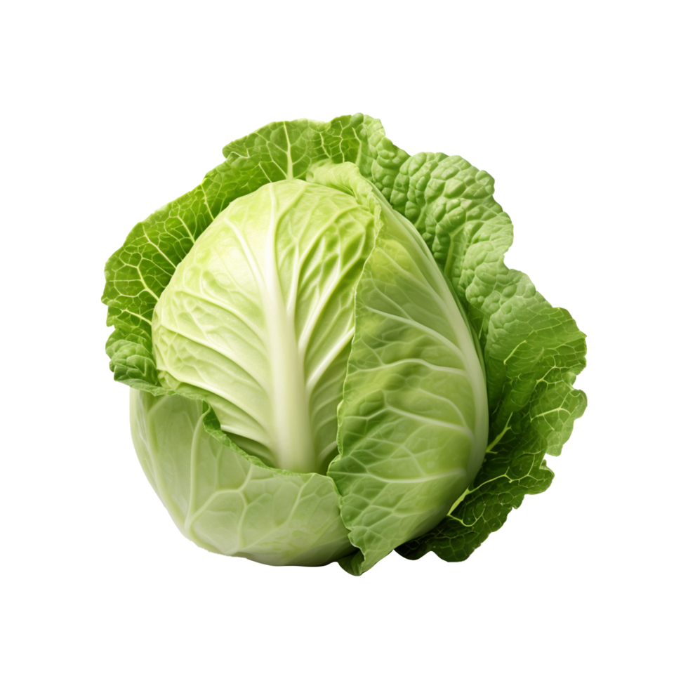 Green fresh cabbage isolated on transparent background png