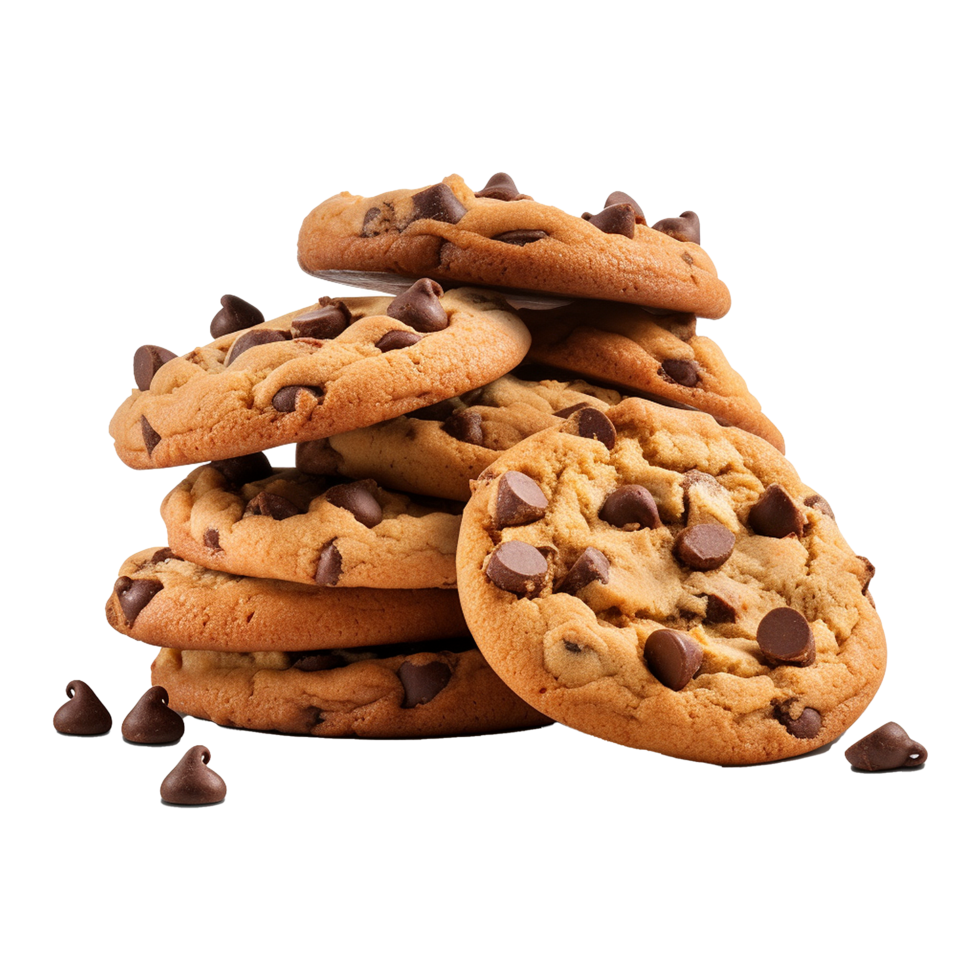 Chocolate cookies isolated on a transparent background png