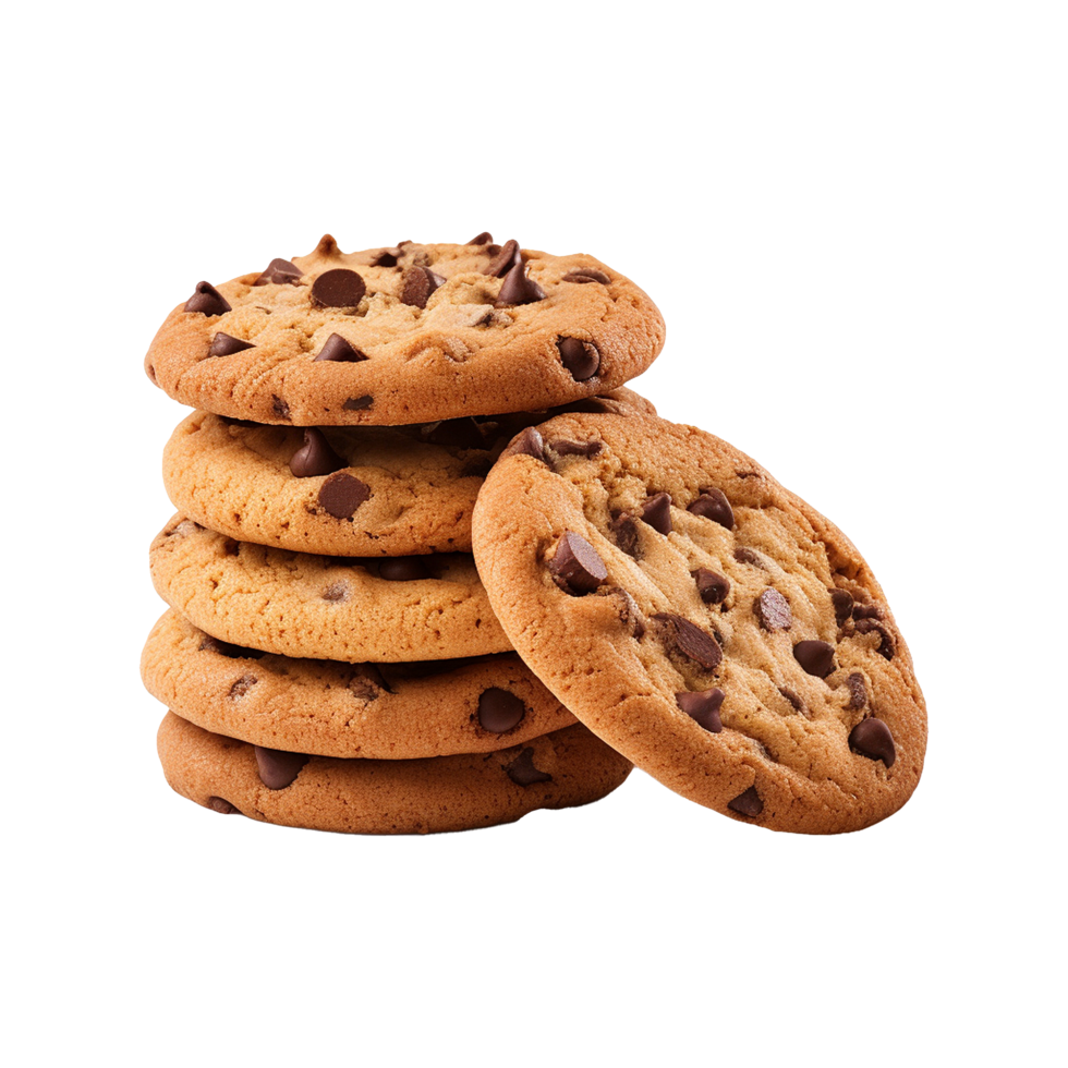 Chocolate cookies isolated on a transparent background png