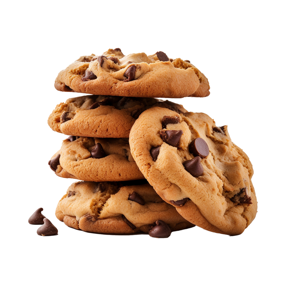 Chocolate cookies isolated on a transparent background png