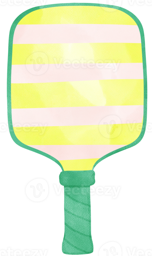 .Retro Pickleball paddle stripe preppy watercolor png