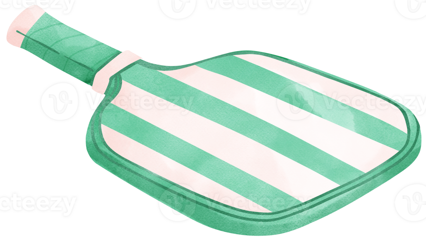 .Retro Pickleball paddle stripe preppy watercolor png