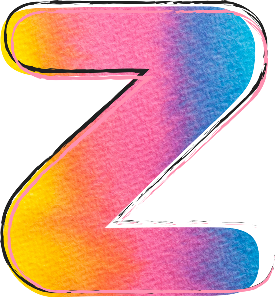 Watercolor Alphabet Lettering Z png