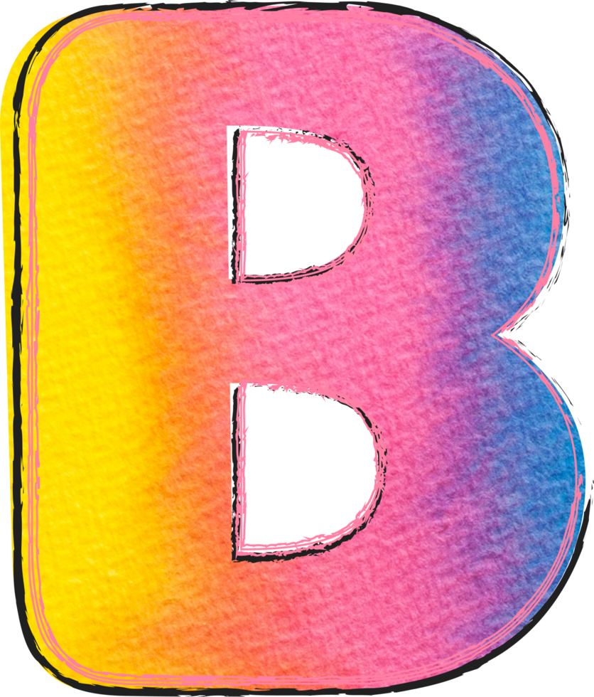 Watercolor Alphabet Lettering B png