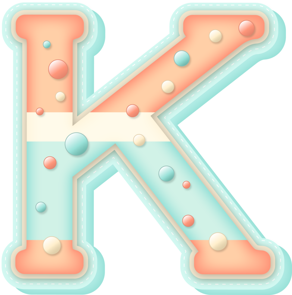 Cute Pastel Sweet Alphabet Letter K png