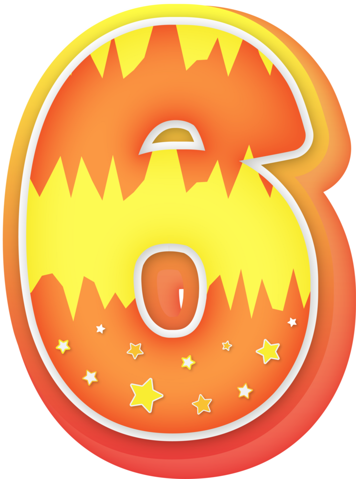 Number 6, Fantasy Alphabet Letter Text Effect png
