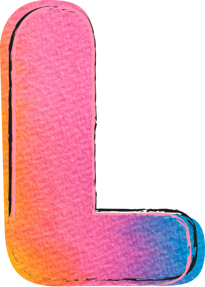 Watercolor Alphabet Lettering L png