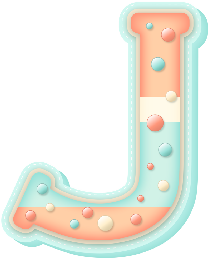 Cute Pastel Sweet Alphabet Letter J png