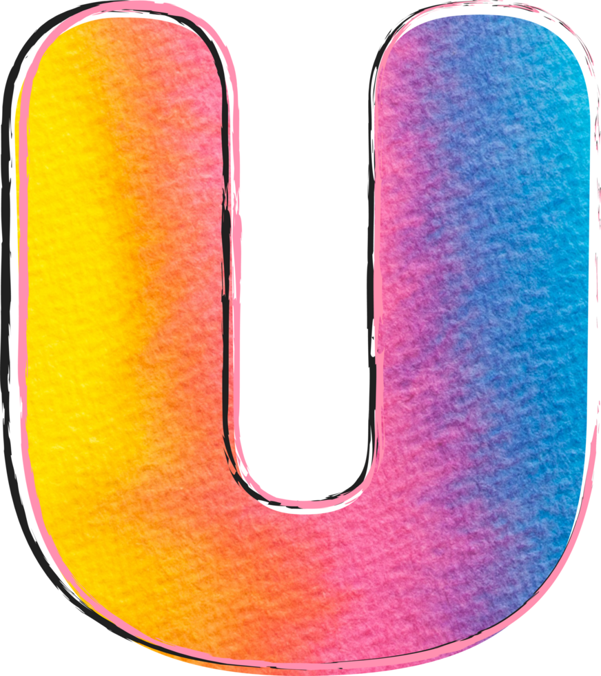 Watercolor Alphabet Lettering U png