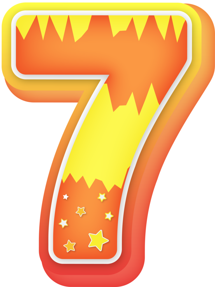 Number 7, Fantasy Alphabet Letter Text Effect png