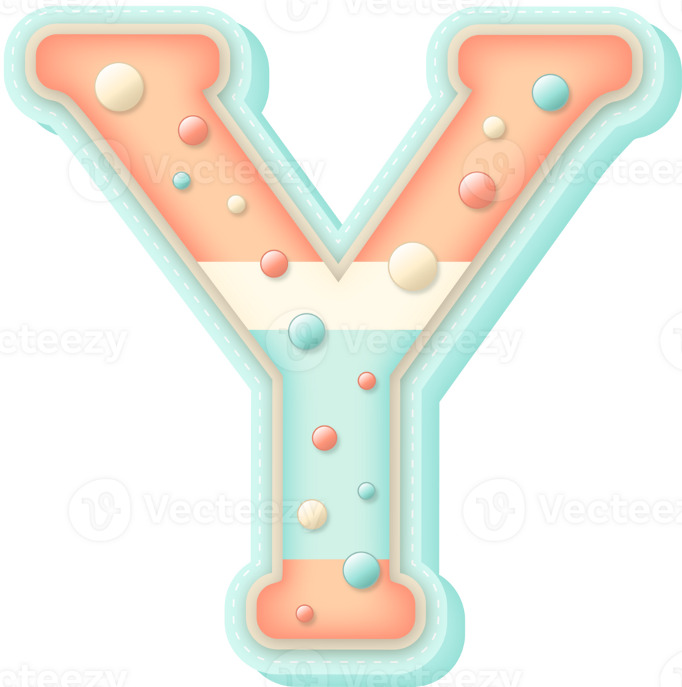 Cute Pastel Sweet Alphabet Letter Y png