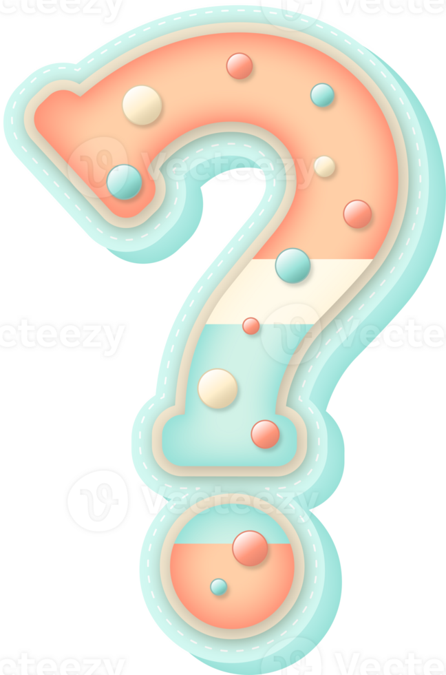 Cute Pastel Sweet Alphabet Letter ,Question mark 46635498 PNG