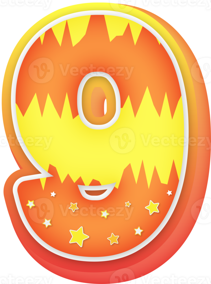 Number 9, Fantasy Alphabet Letter Text Effect png