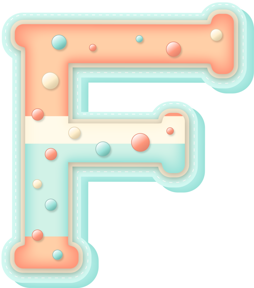 Cute Pastel Sweet Alphabet Letter F png