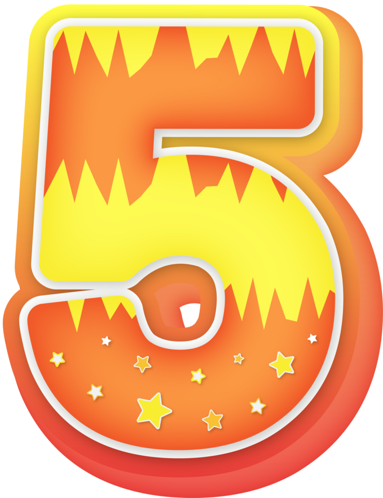 Number 5, Fantasy Alphabet Letter Text Effect png