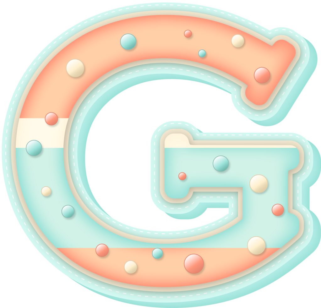 Cute Pastel Sweet Alphabet Letter G png
