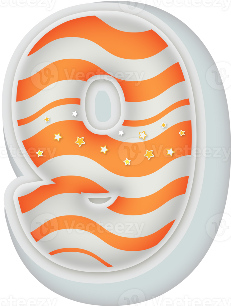 Number 9, 3d Fantasy Alphabet Letter Text Effect png