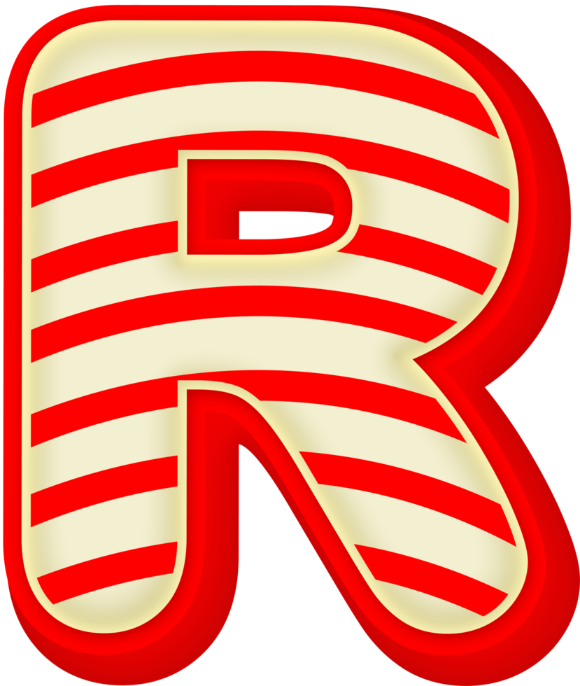 Letter R, Red Gold 3D Alphabet Lettering png