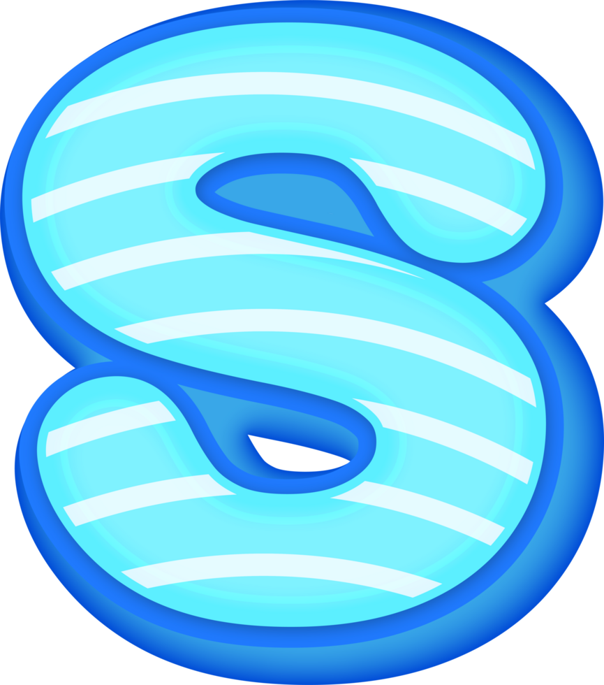 Letter S, Blue Comic 3D Alphabet Lettering png