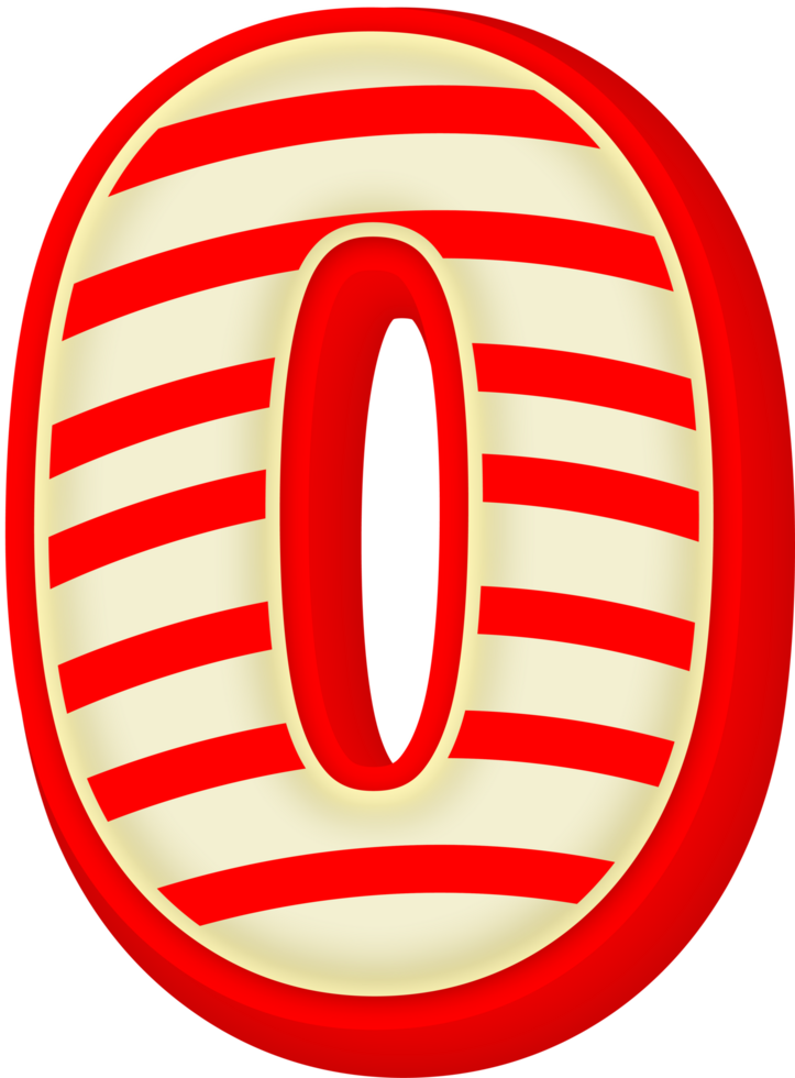 Number 0, Red Gold 3D Alphabet Lettering png