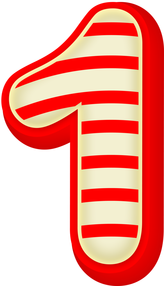 Number 1, Red Gold 3D Alphabet Lettering png
