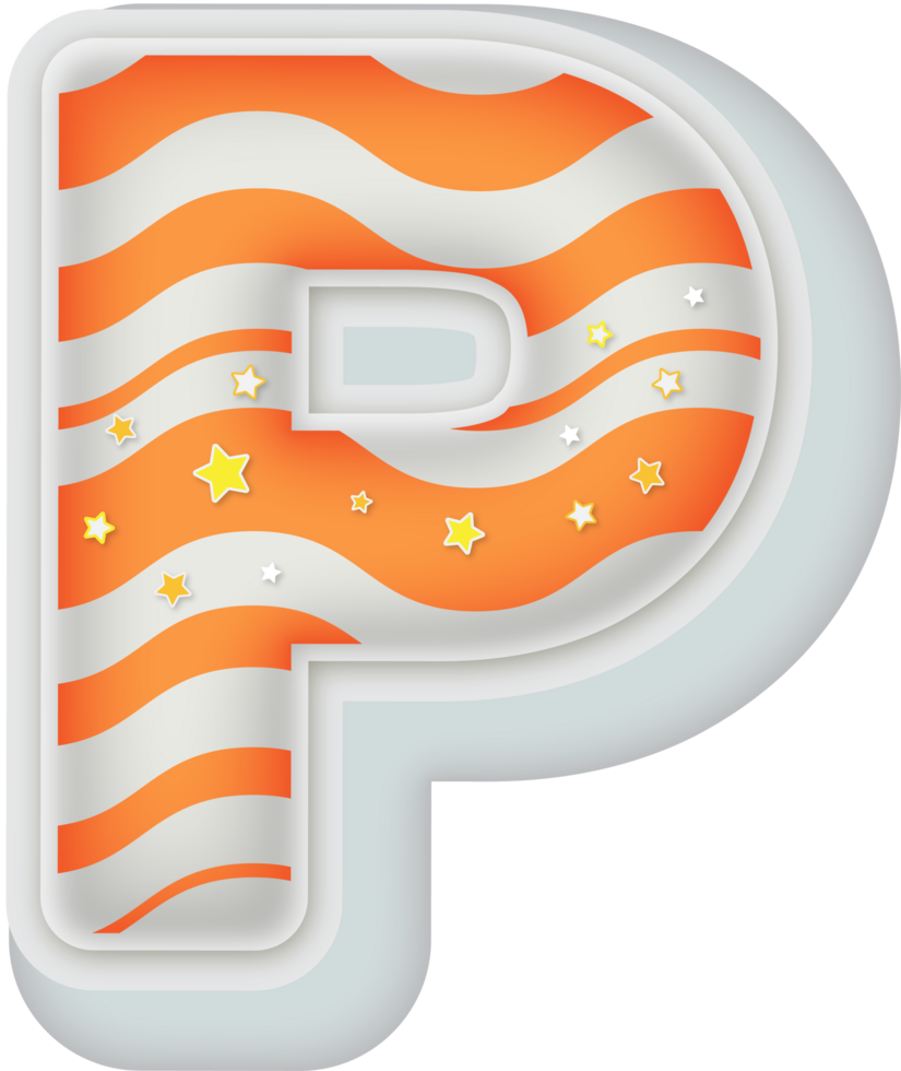 Letter P, 3d Fantasy Alphabet Letter Text Effect png