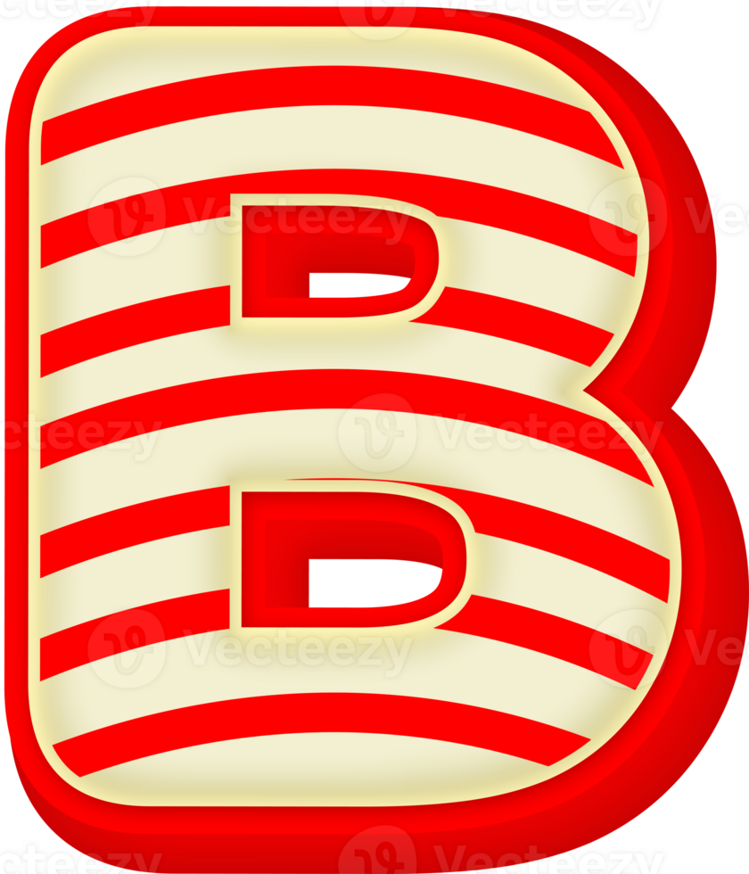 Letter B, Red Gold 3D Alphabet Lettering png