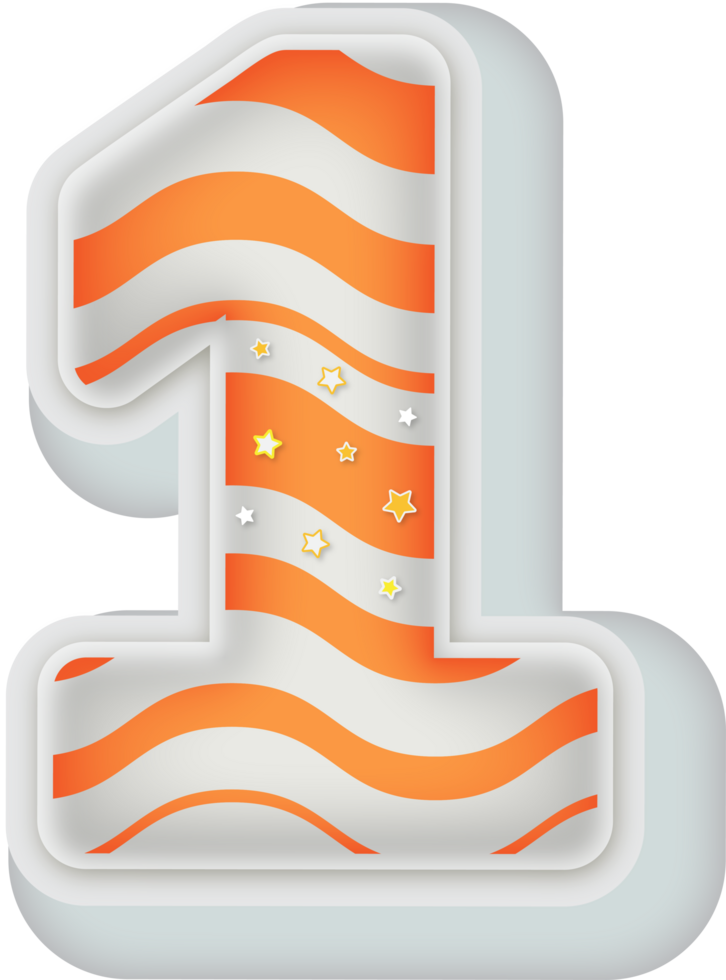 Number 1, 3d Fantasy Alphabet Letter Text Effect png